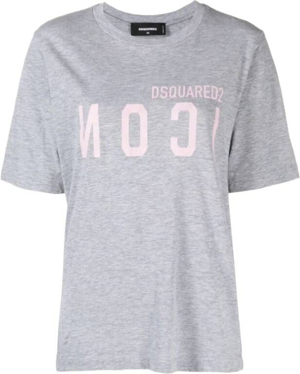 Dsquared2 Logo Crew Neck T-Shirt Gray Dames