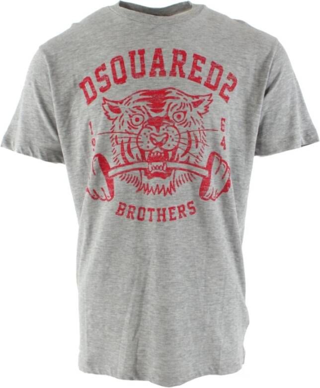 Dsquared2 Heren T-shirt in Grijs met Coole Pasvorm Grijs Heren