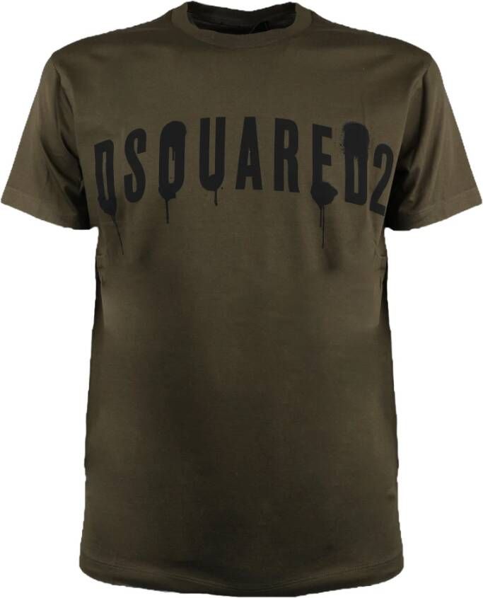 Dsquared2 Katoenen T-Shirt Green Heren
