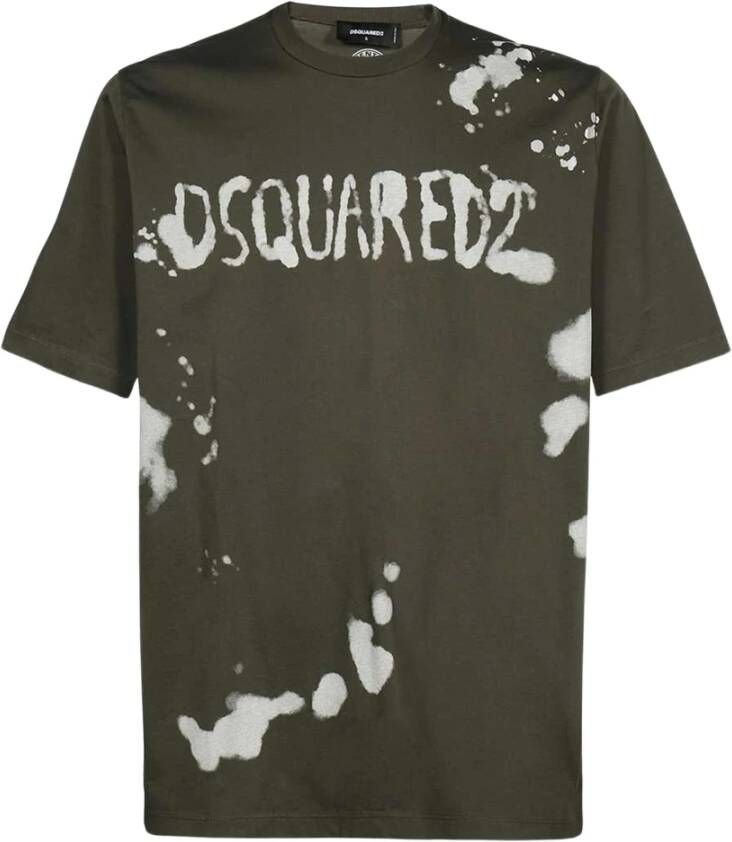 Dsquared2 Wit Tow Truck Print T-Shirt White Heren