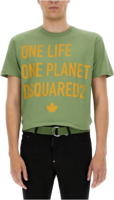 Dsquared2 T-shirts Groen Heren