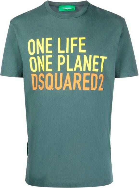 Dsquared2 Bedrukt t-shirt Green Heren