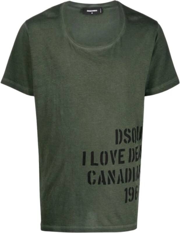 Dsquared2 T-Shirts Groen Heren