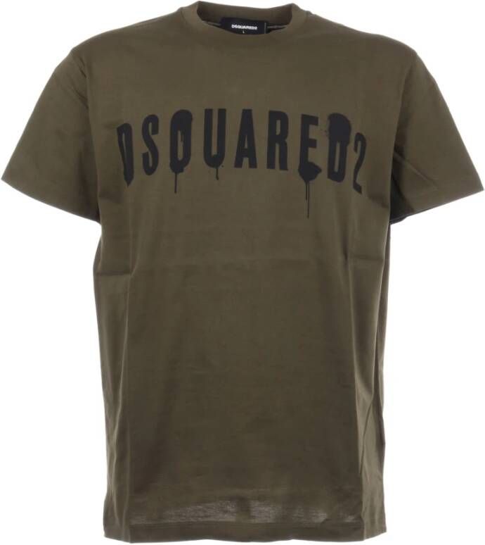 Dsquared2 Katoenen T-Shirt Green Heren