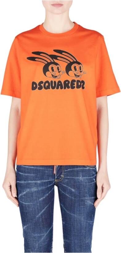 Dsquared2 T-Shirts Oranje Dames