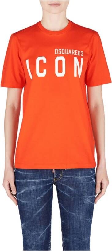 Dsquared2 T-Shirts Oranje Dames