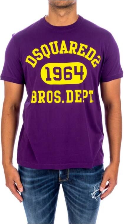 Dsquared2 T-Shirts Paars Heren