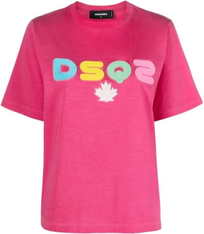 Dsquared2 T-Shirts Stijlvolle Collectie Roze Dames