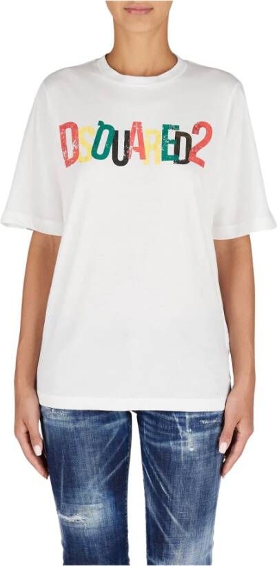 Dsquared2 Multicolor Logo T-Shirt White