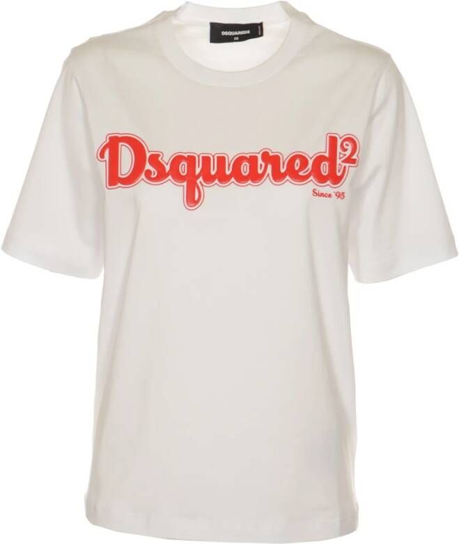 Dsquared2 T-shirt with logo Wit Dames