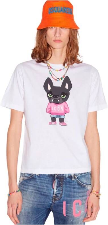 Dsquared2 Elegante Witte Logo Tee White Dames