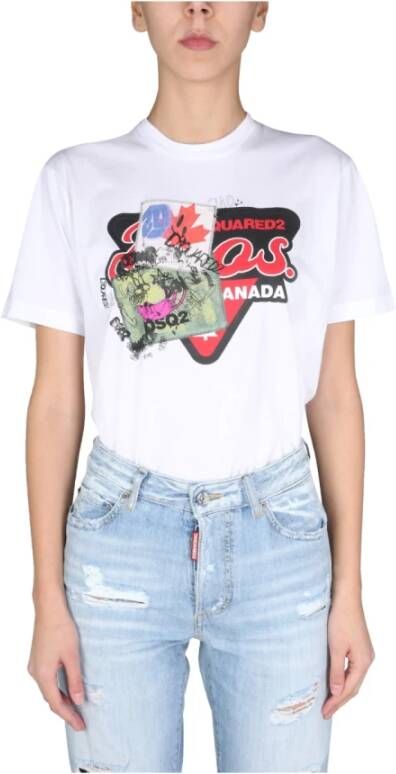Dsquared2 T-shirts Wit Dames