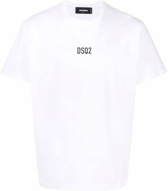 Dsquared2 Contrast Logo Katoenen T-shirt voor Heren White Heren