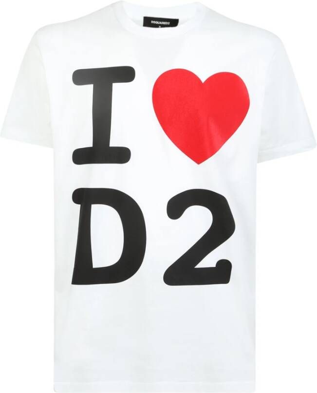 Dsquared2 Katoenen T-shirt met Grafische Print voor Heren White Heren