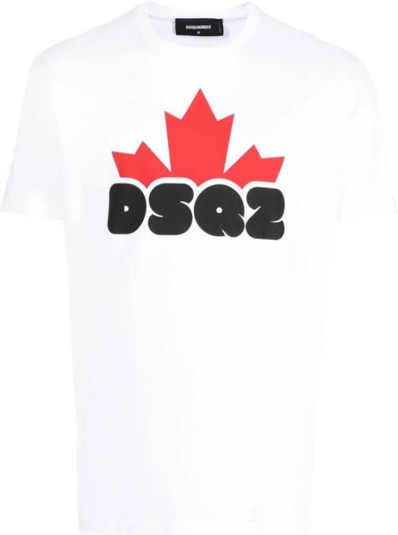 Dsquared2 Logo-Print Katoenen T-Shirt voor Heren White Heren