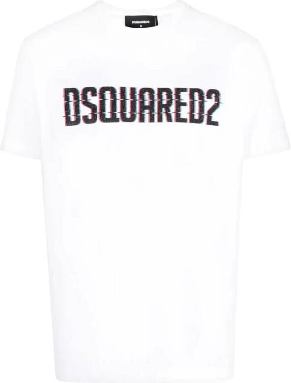 Dsquared2 Witte T-shirt voor heren Klassieke stijl Comfortabele pasvorm White Heren