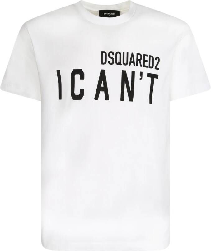 Dsquared2 Witte Bedrukte T-shirt White Heren