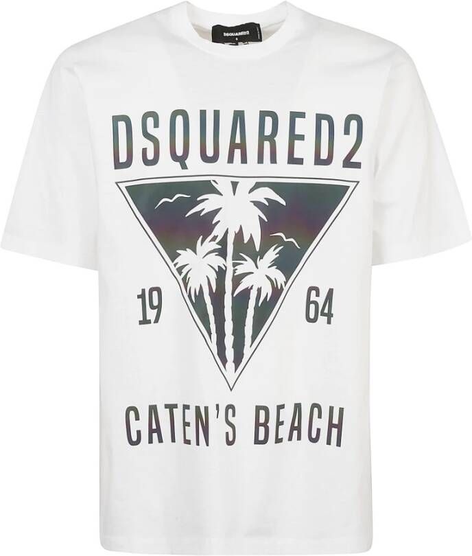Dsquared2 Caten's Beach Oversized T-Shirt White Heren