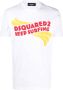 Dsquared2 Logo-Print T-Shirt in Wit Geel en Rood Wit Heren - Thumbnail 1
