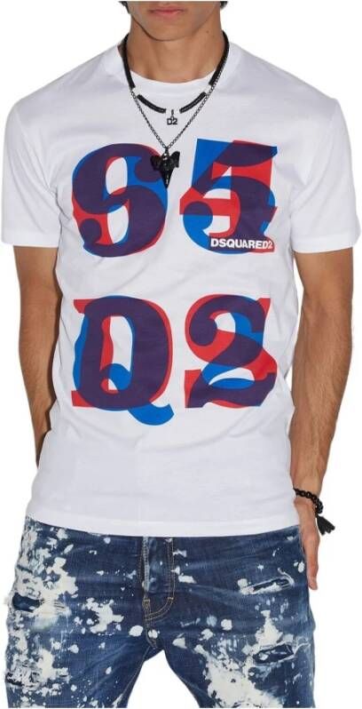 Dsquared2 Witte Dsq2 T-shirt met Logo White Heren