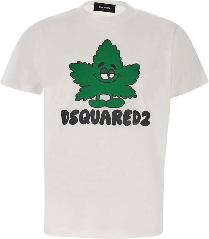Dsquared2 Logo Print T-Shirt L Wit White Heren