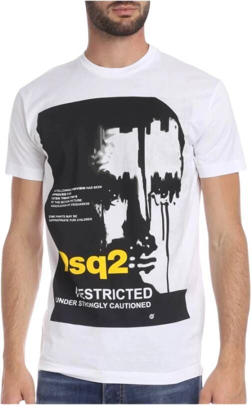 Dsquared2 Wit Katoenen T-Shirt Gemaakt in Italië White Heren