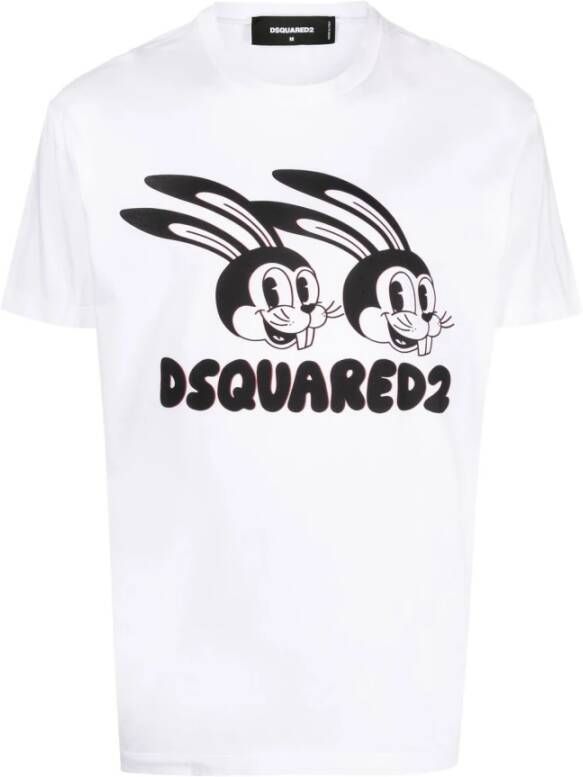 Dsquared2 Bedrukt t-shirt Wit Heren