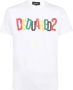 Dsquared2 Multicolor Logo Print T-Shirt Maat L Wit White Heren - Thumbnail 1