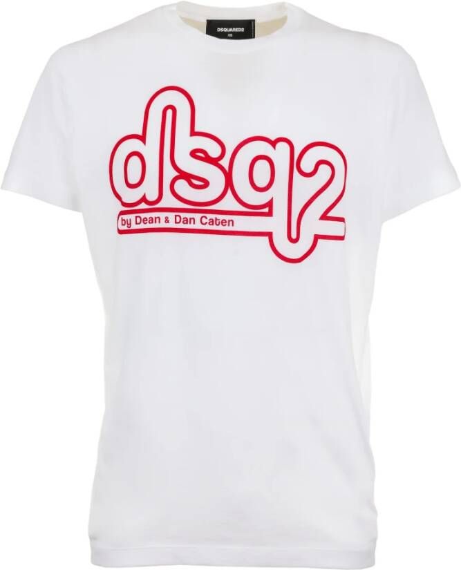 Dsquared2 T-Shirt Art S74Gd0872S21600 100% Katoen White Heren