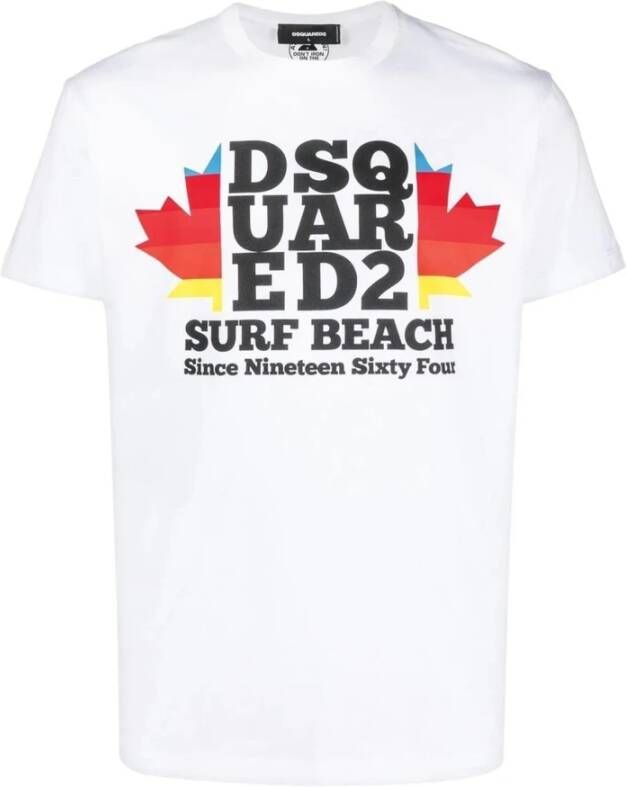 Dsquared2 Wit Katoenen T-Shirt voor Heren White Heren