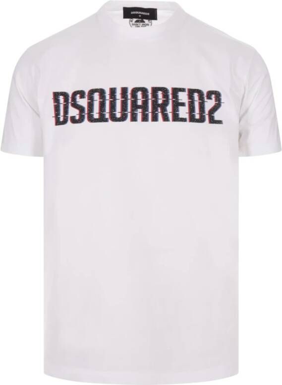 Dsquared2 Witte Katoenen Jersey T-shirt met Print White Heren