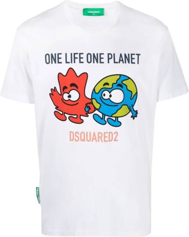Dsquared2 Printed T-shirt Wit Heren