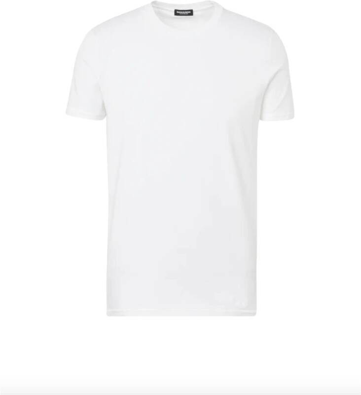 Dsquared2 Lichtgewicht Jersey Crew Neck Pak van Twee White Heren