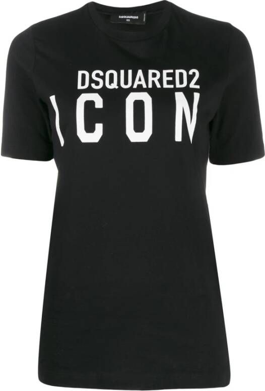 Dsquared2 Katoenen T-Shirt S80Gc0001S23009 980 Zwart Dames