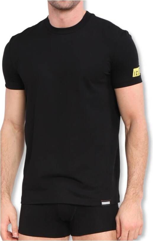 Dsquared2 Zwarte Slim Fit T-shirt met Korte Mouwen voor Heren Black Heren
