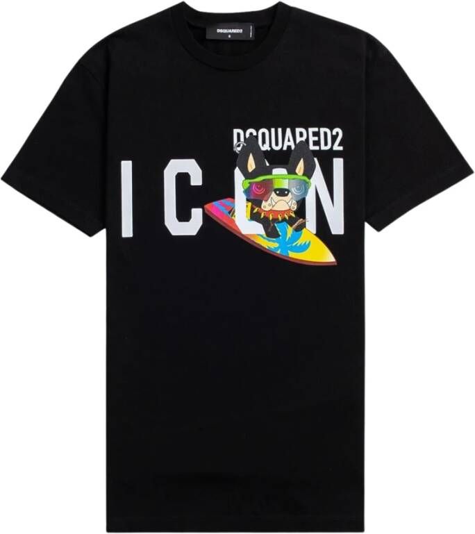 Dsquared2 Slim-Fit Katoenen T-Shirt met Iconisch Logo Black Heren