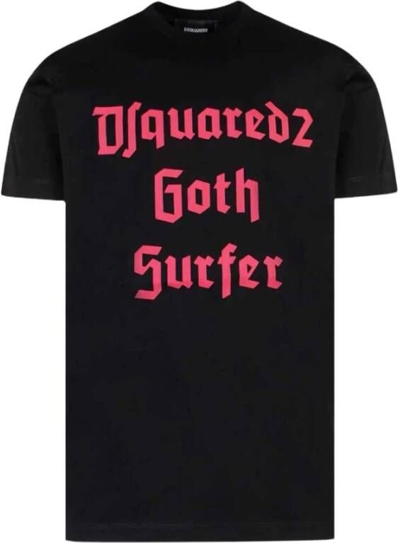 Dsquared2 Logo Print T-Shirt L Zwart Black Heren