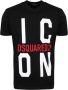 Dsquared2 T-shirt van katoen met groot logo Black Heren - Thumbnail 1