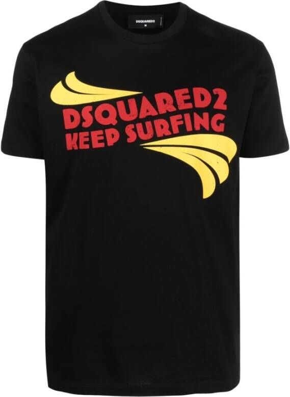 Dsquared2 Premium Heren T-Shirt Trendy Design Zwart Heren