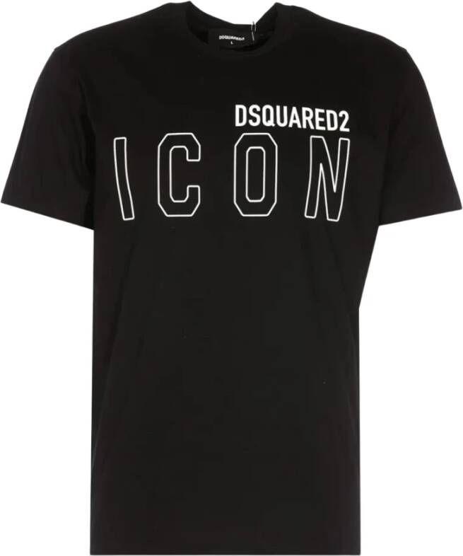 Dsquared2 Slim Fit Logo Relief T-Shirt Black Heren