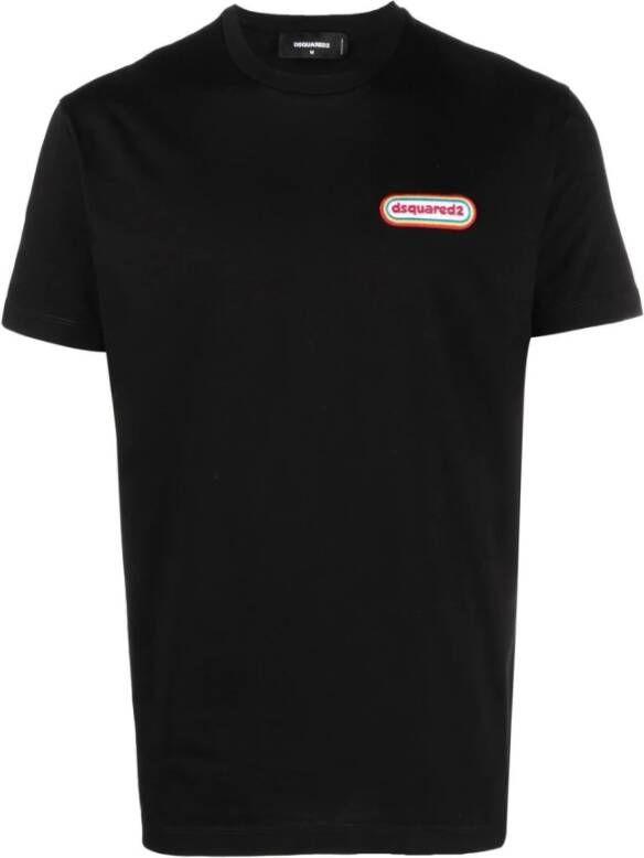 Dsquared2 Logo-Patch Crew-Neck T-Shirt Black Heren