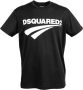 Dsquared2 Zwarte Oversized Geribbelde Kraag T-Shirt Black Heren - Thumbnail 1