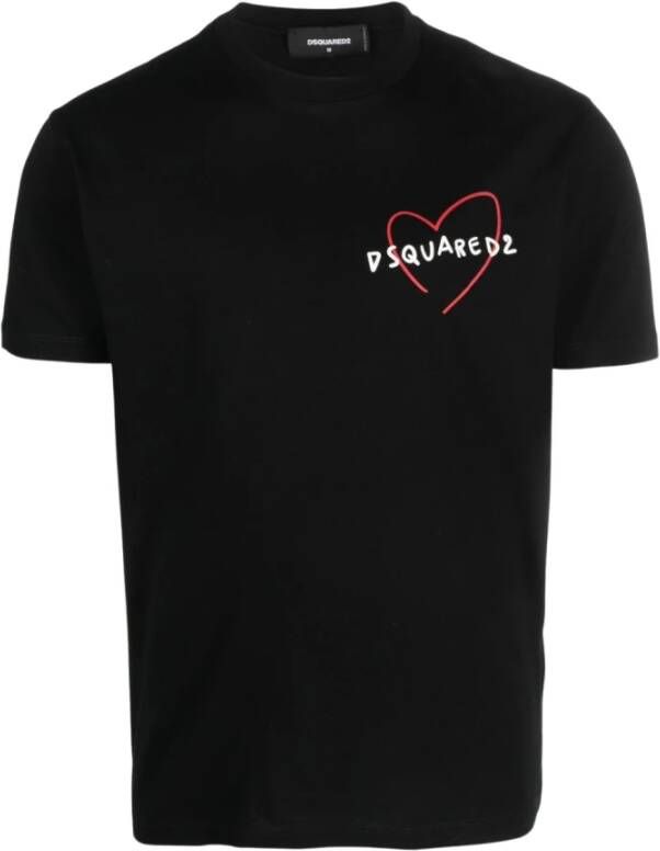 Dsquared2 Zwarte Cool Fit Tee Shirts Black Heren