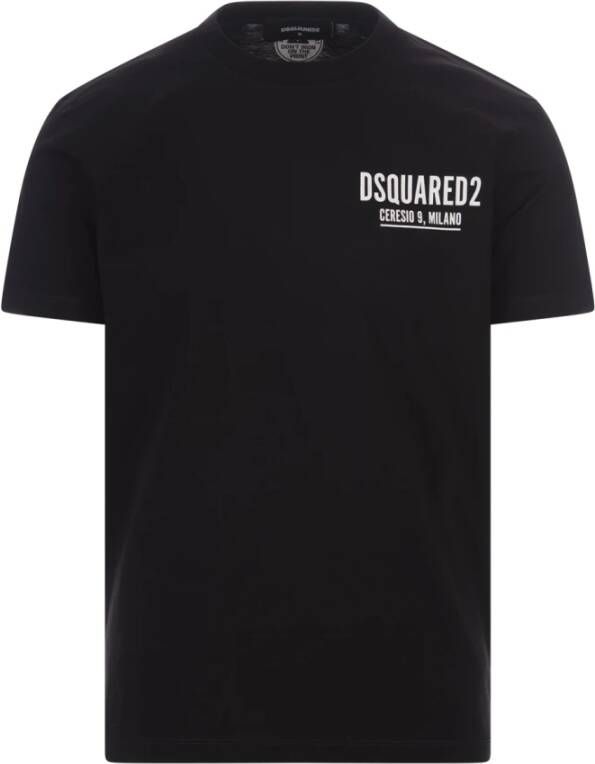 Dsquared2 Zwarte Katoenen T-shirts en Polos Black Heren