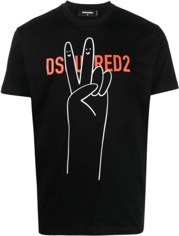 Dsquared2 T-Shirts Zwart Heren