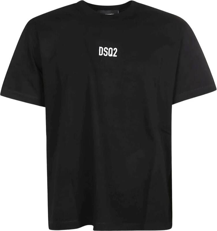 Dsquared2 Zwarte T-shirts en Polos met Mini Lettering Print Black Heren