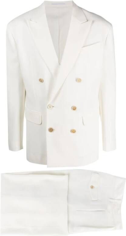 Dsquared2 Tijdloze Stijl: Double Breasted Suits Beige Heren