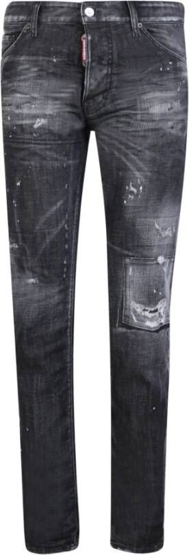 Dsquared2 Tijdloze zwarte jeans met distressed effect Zwart Heren