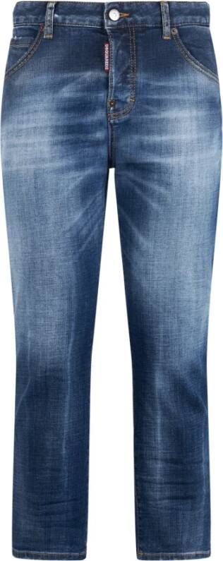 Dsquared2 Trendy Cropped Slim-fit Jeans Blauw Dames