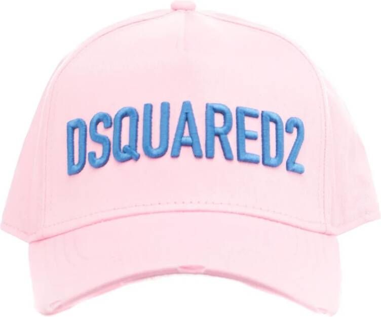 Dsquared2 Trendy roze baseballpet met logo borduursel Roze Heren